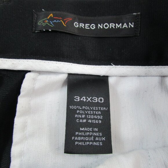 Greg Norman Golf Chino Pants Mens 34x30 Black Pleated Performance Straight Leg - Picture 4 of 8